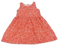 Červené bavlněné šaty s kytičkami H&M