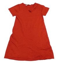 Červené třpytivé svetrové šaty s mašlí zn. H&M