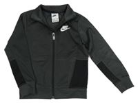 Šedo-černá propínací sportovní mikina s logem Nike