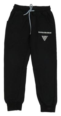 Černé tepláky s logem Prada