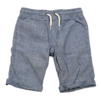 Modro-bílé melírované plátěné kraťasy Tu