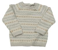 Béžovo-barevný vzorovaný svetr M&S