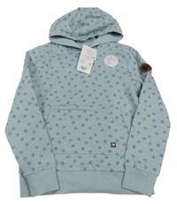 Nové - Světlemodrá mikina s kytičkami a kapucí Yigga