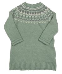 Světlezelené svetrové šaty se vzorem Primark