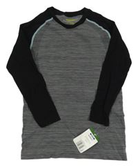 Nové - Šedo-černé funkční sportovní triko Pocopiano