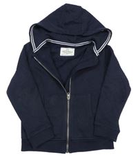 Tmavomodrá propínací mikina s kapucí M&S