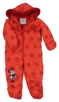 Červená šusťáková zimní kombinéza s kapucí - Minnie George