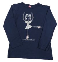 Tmavomodré triko s krasobruslařkou Dopodopo 