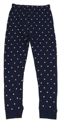 Tmavomodré žebrované tepláky s hvězdičkami 