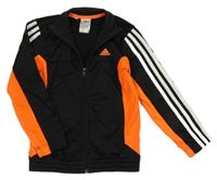 Černo-oranžová propínací sportovní mikina s logem Adidas