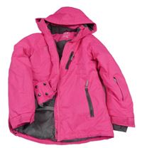 Neonově růžová šusťáková lyžaská bunda s odepínací kapucí Y.F.K.