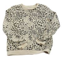 Béžovo-černá vzorovaná mikina C&A