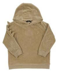 Béžová plyšová mikina s dinosaurem a kapucí George 