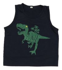 Tmavomodré tílko s dinosaurem 