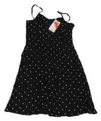 Nové - Černé lehké šaty s puntíky Primark