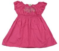 Růžové plátěné šaty s kytičkami L.e.i.