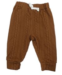 Hnědé vzorované tepláky 