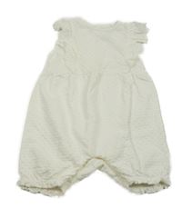 Bílý bavlněný kraťasový overal s madeirou F&F