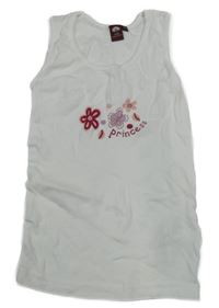 Bílý top s kytičkami 