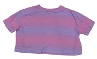 Růžovo-fialové tónované crop tričko Primark 