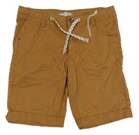 Béžové plátěné kraťasy Pocopiano