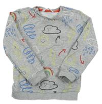 Šedá melírovaná mikina s mráčky M&S