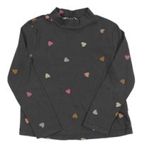 Šedé triko se srdíčky H&M