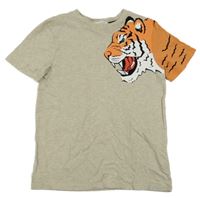Béžové tričko s tygrem H&M