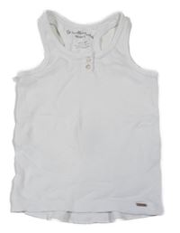 Bílý žebrovaný top s knoflíčky Zara