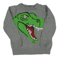 Šedý svetr s dinosaurem Dopodopo