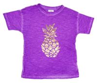 Purpurové melírované batikované tričko s ananasem Next