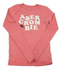 Růžové pyžamové triko s logem Abercrombie&Fitch