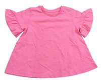 Křiklavě růžové melírované tričko s volánky Matalan