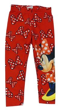 Červené sportovní legíny s Minnie a mašlemi zn. Disney