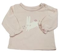 Světlerůžové triko se zajíčkem Mothercare