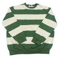 Tmavozeleno-smetanová pruhovaná mikina H&M