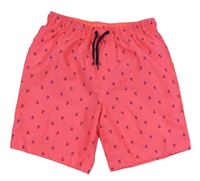 Křklavě růžové plážové kraťasy s kotvami PRIMARK