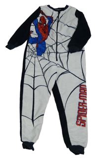 Tmavomodro-bílá plyšová kombinéza se Spider-manem MARVEL