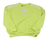 Limetkovo-bílá oversize mikina Adidas