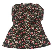 Černé šaty s kytičkami zn. Matalan