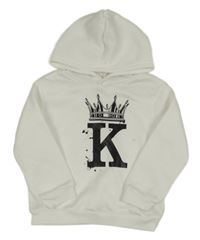 Bílá mikina s písmenkem a korunkou a kapucí SHEIN