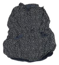 Tmavomodro-bílé kytičkované šaty s mašlí Next