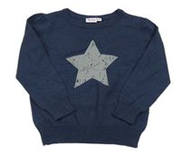 Tmavomodrý melírovaný svetr s hvězdičkou impidimpi