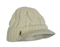 Smetanová vlněná čepice s kšiltem