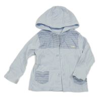 Světlemodrá propínací mikina s pruhy a kapucí blues baby