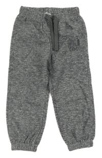 Šedo-bílé melírované fleecové kalhoty s nápisy PEPCO