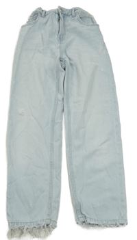 Světlemodré crop rifle s prošoupáním ZARA