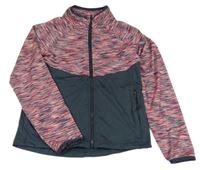 Tmavošedo-korálová/melírovaná propínací sportovní mikina YIGGA