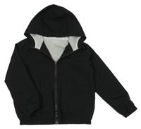 Černá šusťáková jarní sportovní bunda s kapucí SHEIN 