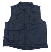 Tmavomodrá prošívaná šusťáková zateplená vesta George